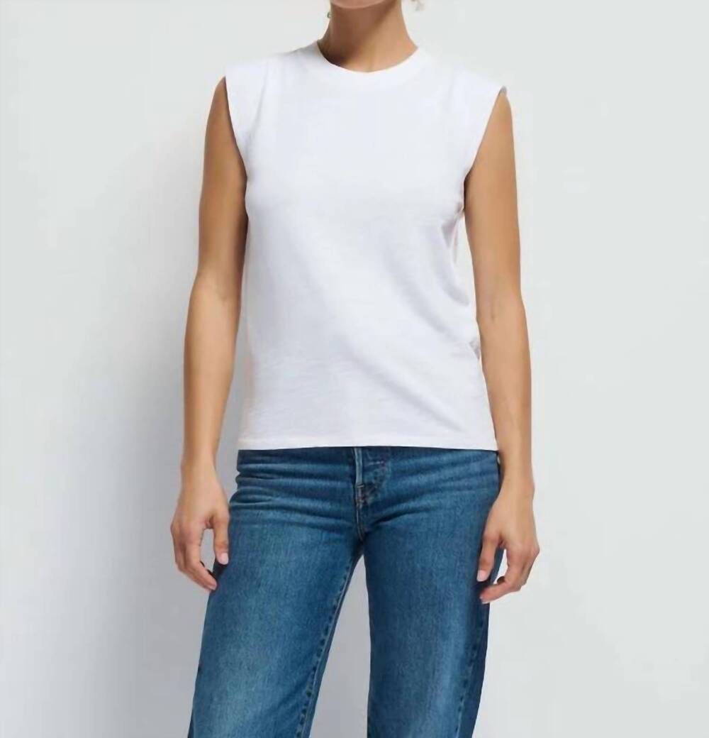 NEW NATION LTD patti muscle tank top in optic white